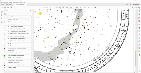 Kostenlose Drehbare Sternkarte ◽ Star wheel for free: Sterne, Milchstraße und Deep-Sky-Objekte ◽ Stars, Milky Way and deep sky objects